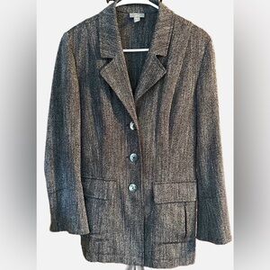 J. Jill Gray Textured Blazer Women’s Small Stretch Career‎ Jacket Academia Style